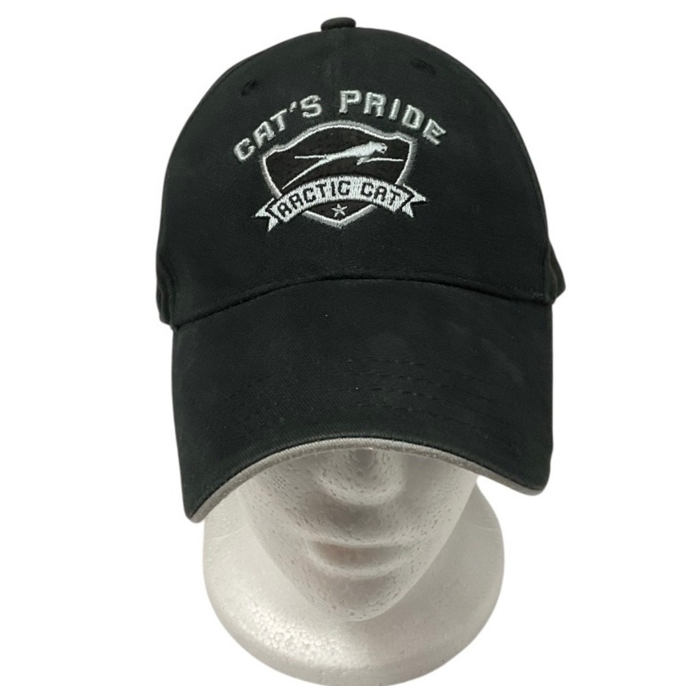 Arctic Cats Pride Hat Cap Black Embroidered Logo Adjustable Strapback Snowmobile